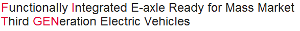 Fitgen - project full title: Functionally integrated e-axle ready for mass market third generation electric vehicles